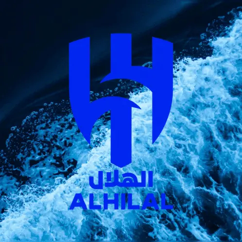 Al Hilal Logo on Dynamic Blue Water Background