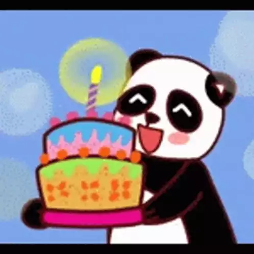 Happy Panda with Birthday Cake