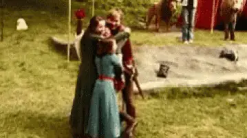 Narnia Hug on Set