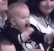 Excited Baby Yells 'Yes Lets Go' at Game