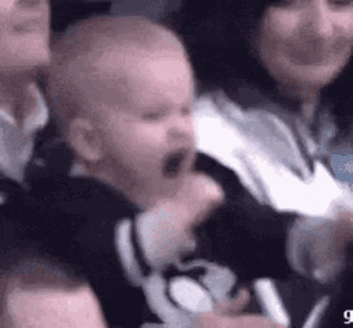 Excited Baby Yells 'Yes Lets Go' at Game
