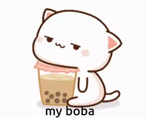 Funny Cat with My Boba