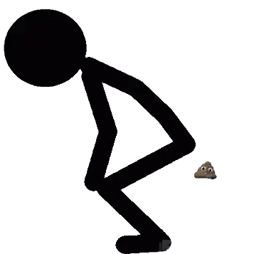 Stickman Pooping Shit Sticker