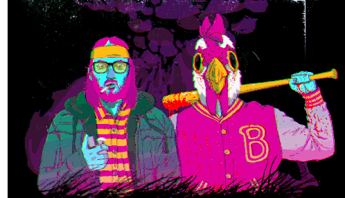 Hotline Miami Pixel Art Aesthetic Sticker