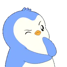 Pudgy Penguin Winking & Thinking Sticker
