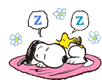 Snoopy Sleeping Zzz with Flowers Sticker