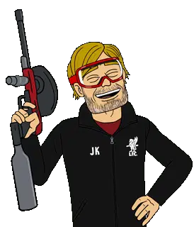 Klopp Laughing, Holding Toy Gun - Liverpool FC