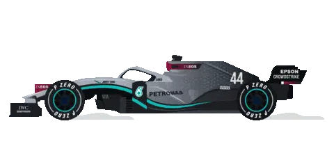 Pixel Art Mercedes F1 Car Racing Sticker