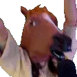 Lua Luality Excited Horse Mask Microphone Sticker