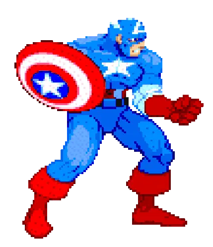 Captain America Pixel Art with Shield