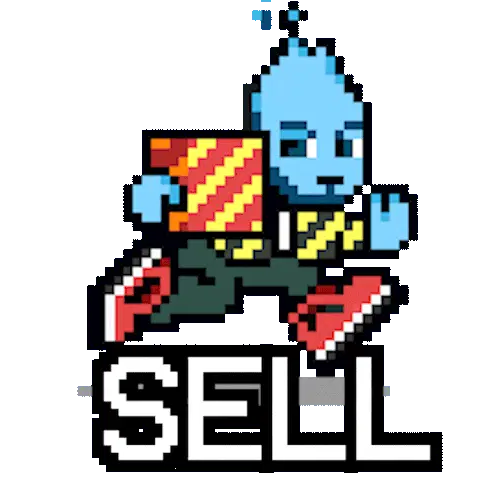 Worldwidewade Pixel Art Sell Sticker