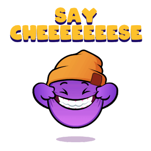 Say Cheeeeeese Smiling Cartoon Sticker
