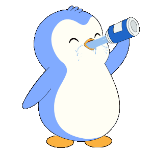 Pudgy Penguin Drinking Water Sticker