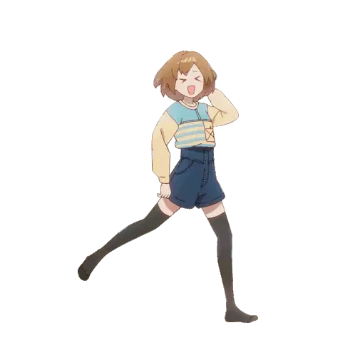 Anime Girl Dancing Energetically Sticker