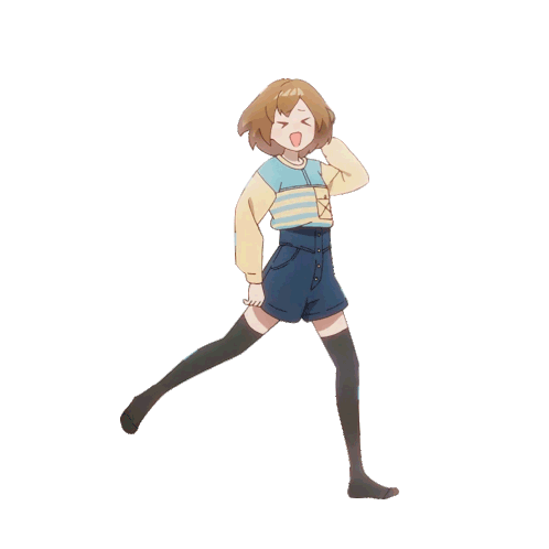 Anime Girl Dancing Energetically Sticker