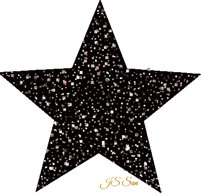 Sparkling Gold Glitter Star Sticker with JS San