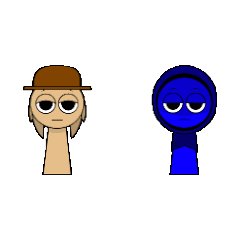 Tunner Sprunki: Blue & Tan Characters Sticker