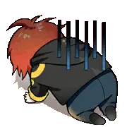 707 Mystic Messenger Kneeling Despair Sticker