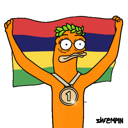 Shremp Mauritius Flag Olympic Silver Medal