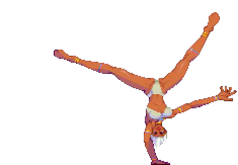 Street Fighter Elena Handstand Pixel Art