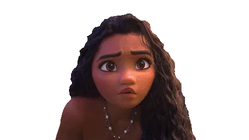 Surprised Moana: Confused and Worried Expression