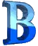 Animated Blue Letter B with Liquid Effect Sticker