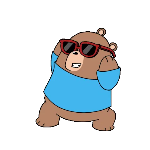 Bill The Bear Dancing with Sunglasses Sticker