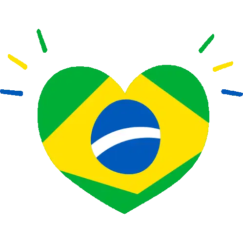 Love Brasil Heart Flag