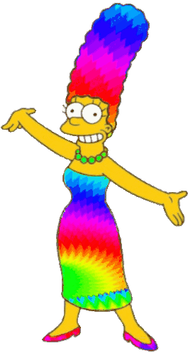 Marge Simpson Rainbow Hair Dress Sticker