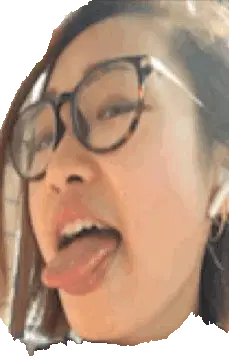 Min Sticking Tongue Out with Glasses
