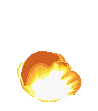 Fiery Pixel Art Boom Explosion Sticker