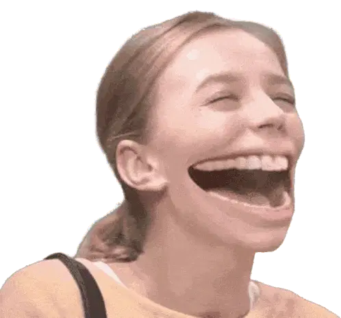 Woman Laughing Wide Mouth HAHA Sticker