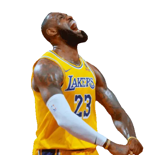 LeBron James Screaming in Lakers Jersey