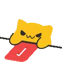 Blob Cat Ping: Red Square with Number 1 Sticker