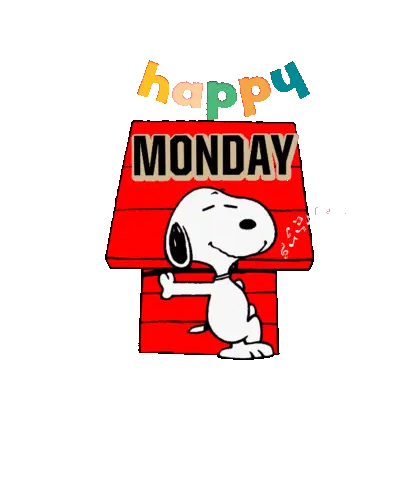 Happy Monday Doghouse Animated Sticker