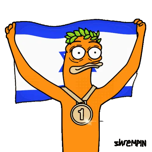 Shremp Olympic Silver Medalist with Israel Flag