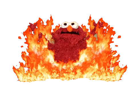 Elmo on Fire Meme Sticker