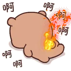 Tonibear Bubu: Crying Fire Bear Sticker