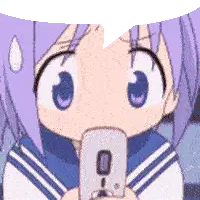 Anime Girl Waiting with Phone Sticker