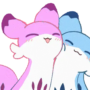 Palworld Chillet Creatures Snuggling Lovingly