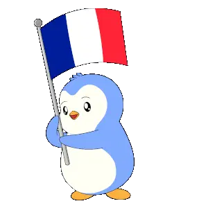 Pudgy Penguin Waving French Flag Sticker