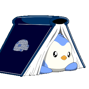 Pudgy Penguin Reading in a Book Tent Sticker