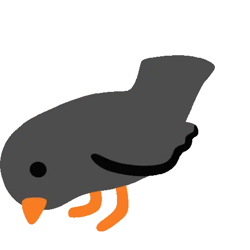 Black Bird Ibon Blinking and Flapping Sticker