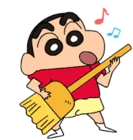 Avneet Kaur Cartoon Singing with Broom Sticker