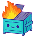 Animated Dumpster Fire Sticker