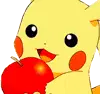 Pikachu Eating Apple Animated Sticker