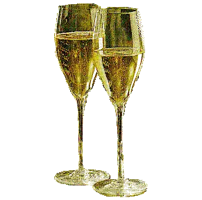 Copas de Champagne Brindando Sticker