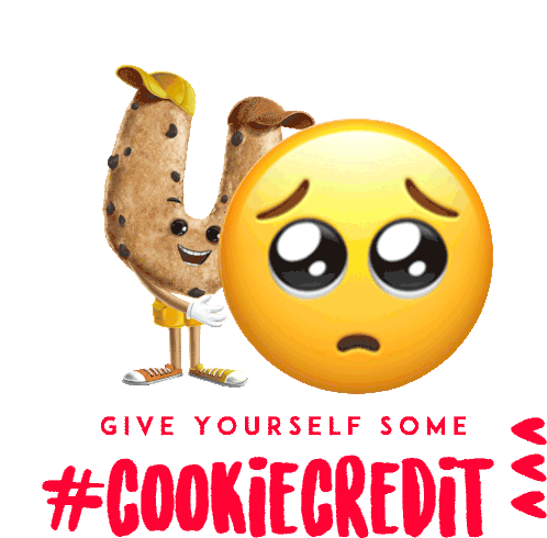 Cookie Hugs Sad Emoji: Give Yourself #CookieCredit