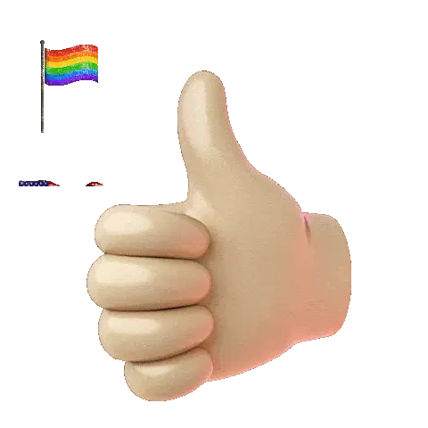 Sparkling Thumbs Up with USA & Pride Flags