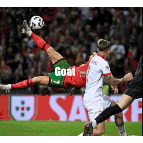 Cristiano Ronaldo Overhead Kick Goat Sticker